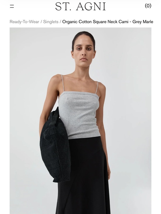 St. Agni Tops - Brand NWT St. Agni Organic Cotton Square Neck Cami - Grey Marle size S